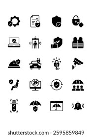 set of security icons, shield, protection