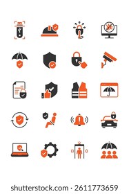 set of security icons, shield, protection