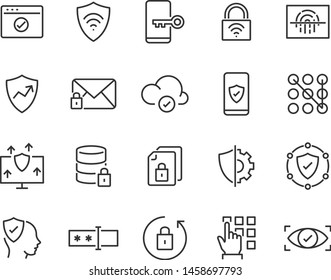 set of security icons, such as lock, shield