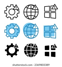 set of security icons with three design styles