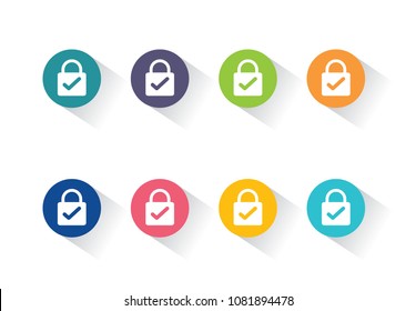 Set Security Lock Icon on white background