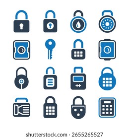 Conjunto de iconos de bloqueo de seguridad colección