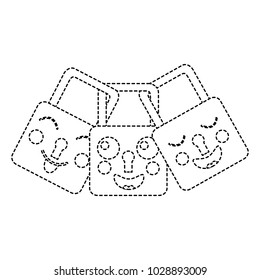 set security padlock kawaii cartoon