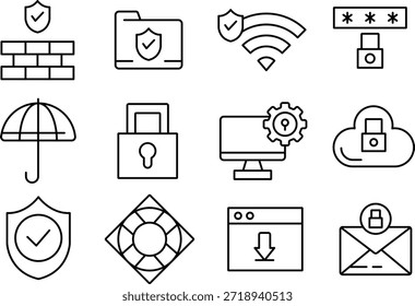 Conjunto de iconos de seguridad y protección