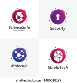 Set of Security Safe Logo Design Templates