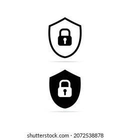 Conjunto de iconos de protección de seguridad, seguridad protege los logotipos con un candado. Símbolos del escudo de seguridad. 