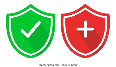 Set of security shield icons, security shields logotypes with chackmark isolated on transparent. Shield security icon. Safety protection sign