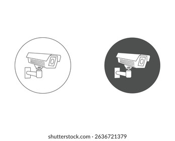 Set of security or surveillance camera design, cctv symbol vector, isolated on transparent background