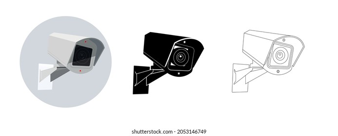 Set security or surveillance camera icons. Security camera icon. surveillance camera symbol. Vector illustration.