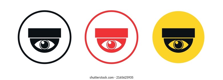 Set of security or surveillance camera icons. Security camera icon. surveillance camera symbol. Vector EPS 10. Isolated on white background