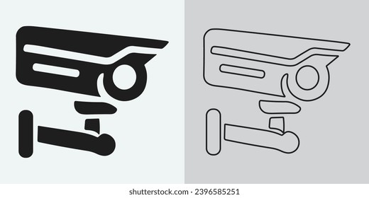Set of security or surveillance camera icons. CCTV camera icon, Vector Graphics. Wireless security camera icon. Black icon illustration for CCTV camera isolated on white background