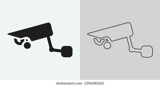 Conjunto de iconos de cámaras de seguridad o vigilancia. Icono de cámara CCTV, Vector Graphics. Icono de cámara de seguridad inalámbrica. Icono negro para cámara CCTV aislada en fondo blanco