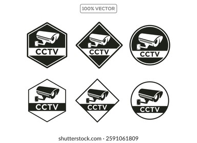 Set of security or surveillance camera icons. Security camera icon. surveillance camera symbol