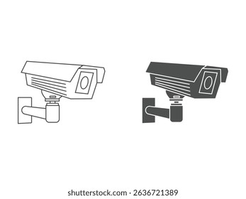 Set of security or surveillance camera symbol, isolated on transparent background