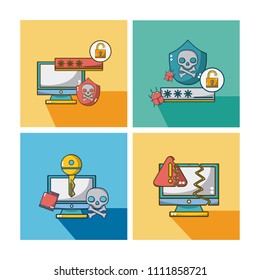 Set of security system icons