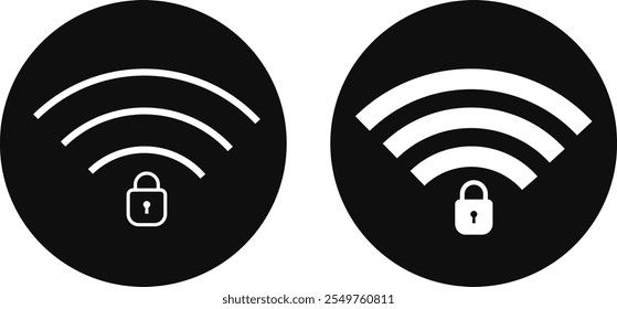 Set of Security wifi internet and Private wifi internet icon. Secure Access icon. Wifi security sign
