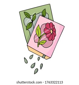 set of seeds of flowers and plants for planting in the garden vector illustration isolated on white background