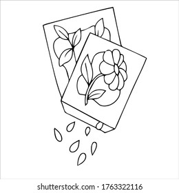 set of seeds of flowers and plants for planting in the garden vector illustration isolated on white background