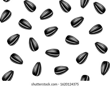 A set of seeds. Seamless texture