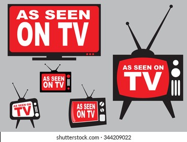 set of as seen on TV icon with television aerial