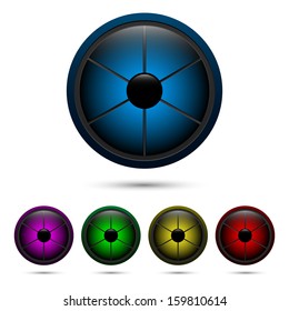 Set of segmented buttons from six divisions