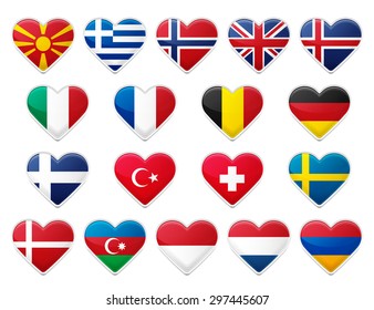Set of Selected European Flags