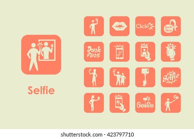 Set of selfie simple icons
