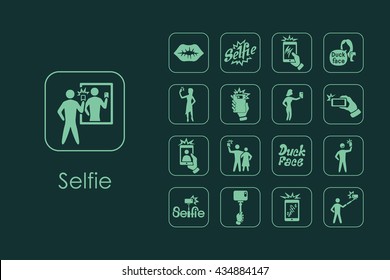 Set of selfie simple icons