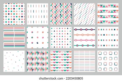 Set of semless vector patterns. Design template.