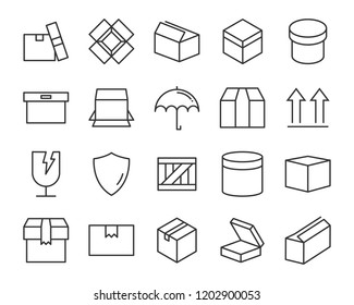set of send box icons, such as delivery, gift, shopping, present, 