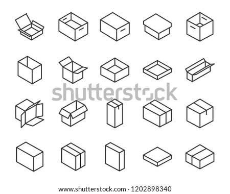 set of send box icons, such as delivery, gift, shopping, present, 