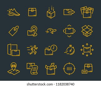 set of send icons, such as delivery, transport, mail, service