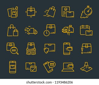 set of send icons, such as delivery, transport, mail, service