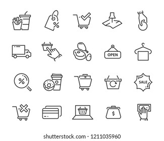 set of send icons, such as delivery, transport, mail, service