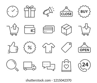 Set von Sende-Symbolen wie Lieferung, Transport, Post, Service