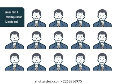 Conjunto de ilustraciones de rotura de hombres mayores.