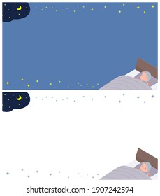 A set of senior women about sleep.It's vector art so easy to edit.