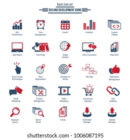 Set of SEO and Development icons