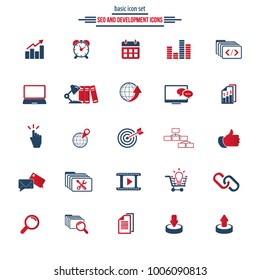 Set of SEO and Development icons