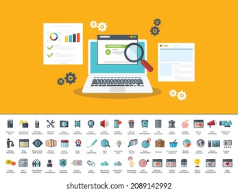 Set of SEO and Development icons