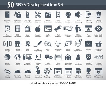 Set of SEO and Development icons