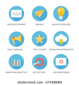 Set of SEO and Development icons