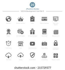 Set of SEO and Development icons Set 3 Vector Illustration