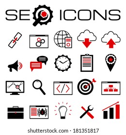 Set of SEO and development icons. Vector illustration