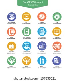 Set Of SEO icon 1,Colorful version,vector