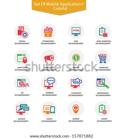 Set Of SEO icon 2,Colorful version,vector