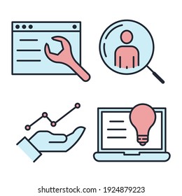 Set of SEO icon. Search Engine Optimization pack symbol template for graphic and web design collection logo vector illustration
