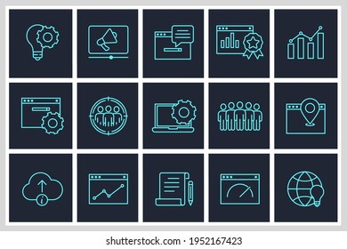 Set of SEO icon. Search Engine Optimization pack symbol template for graphic and web design collection logo vector illustration