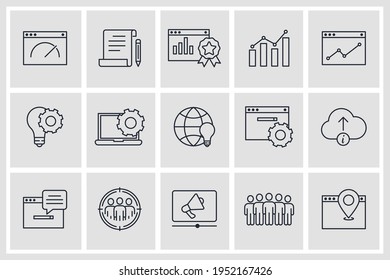 Set of SEO icon. Search Engine Optimization pack symbol template for graphic and web design collection logo vector illustration