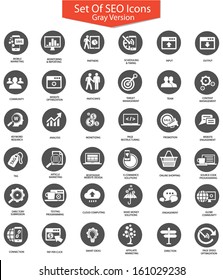 Set Of SEO icon set,Gray version,vector